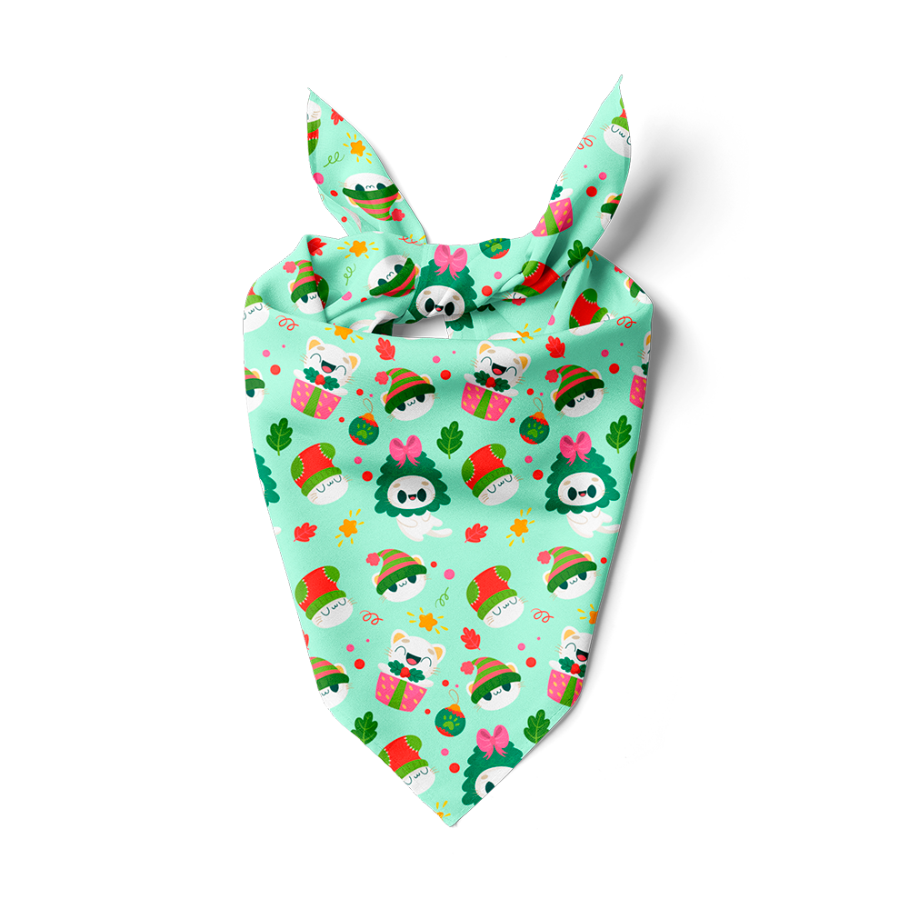 Bandana Gatos Navideños